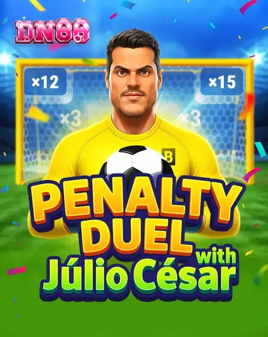 Giao diện trò chơi Penalty Duel với Júlio César